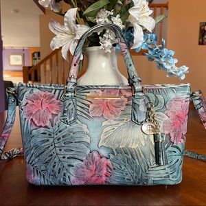 🍃 🍃 RARE FIND! Brahmin Green Solandra Mini Asher Satchel Bag